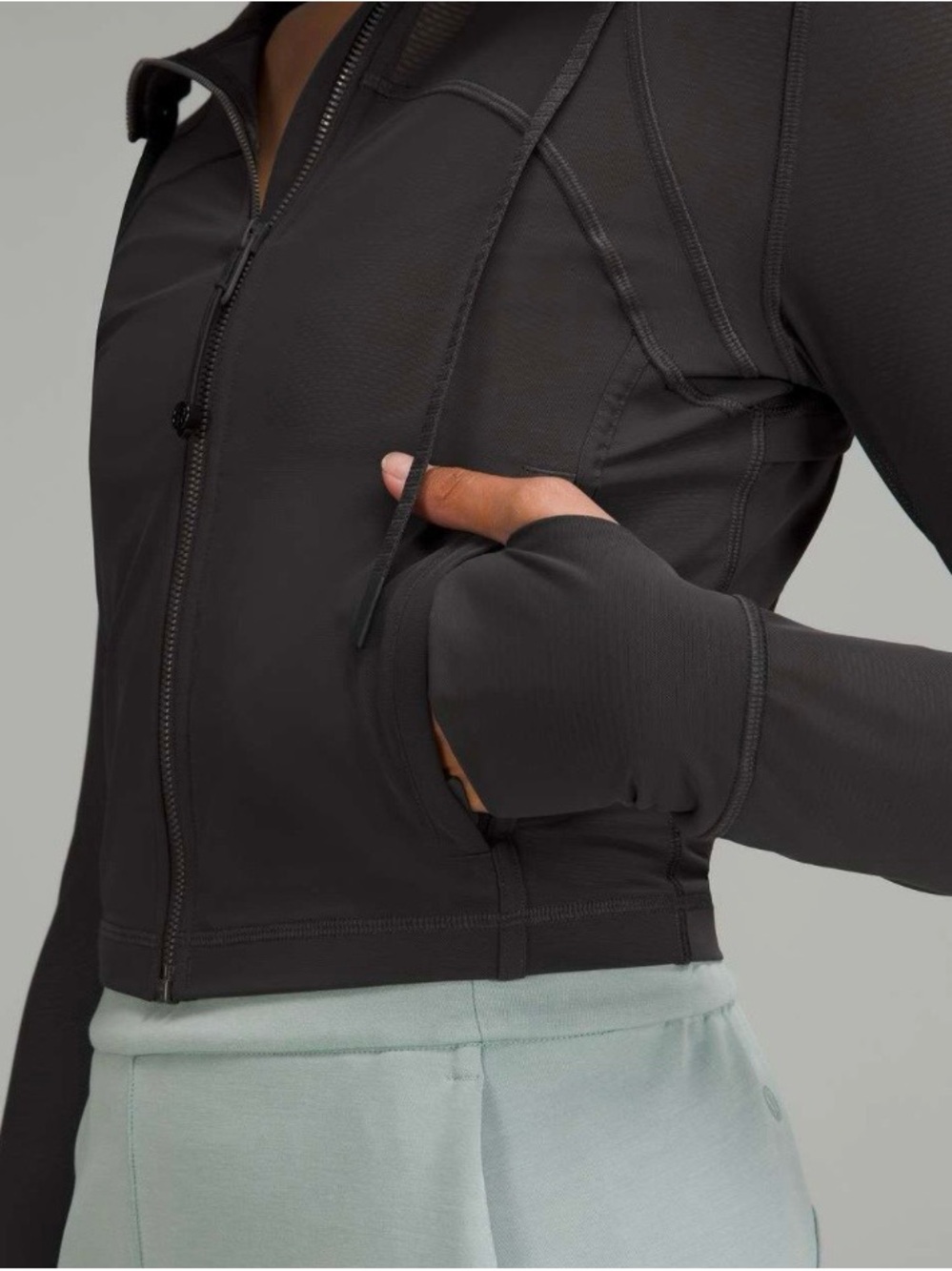 lululemon athletica Women's Graphite Gray Zip Hoodie with Thumbholes